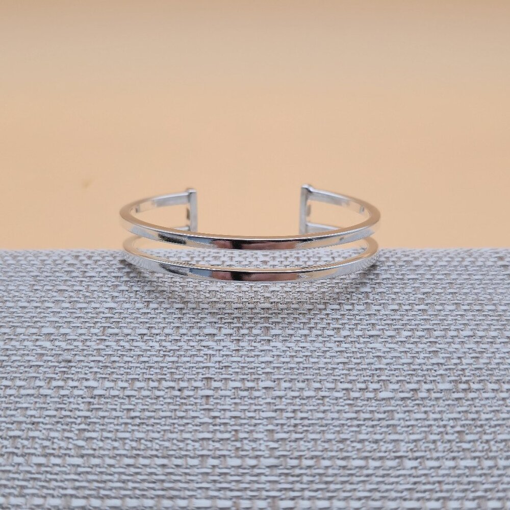 6 Inch Sterling Silver Modern Open Style Cuff Bracelet B573